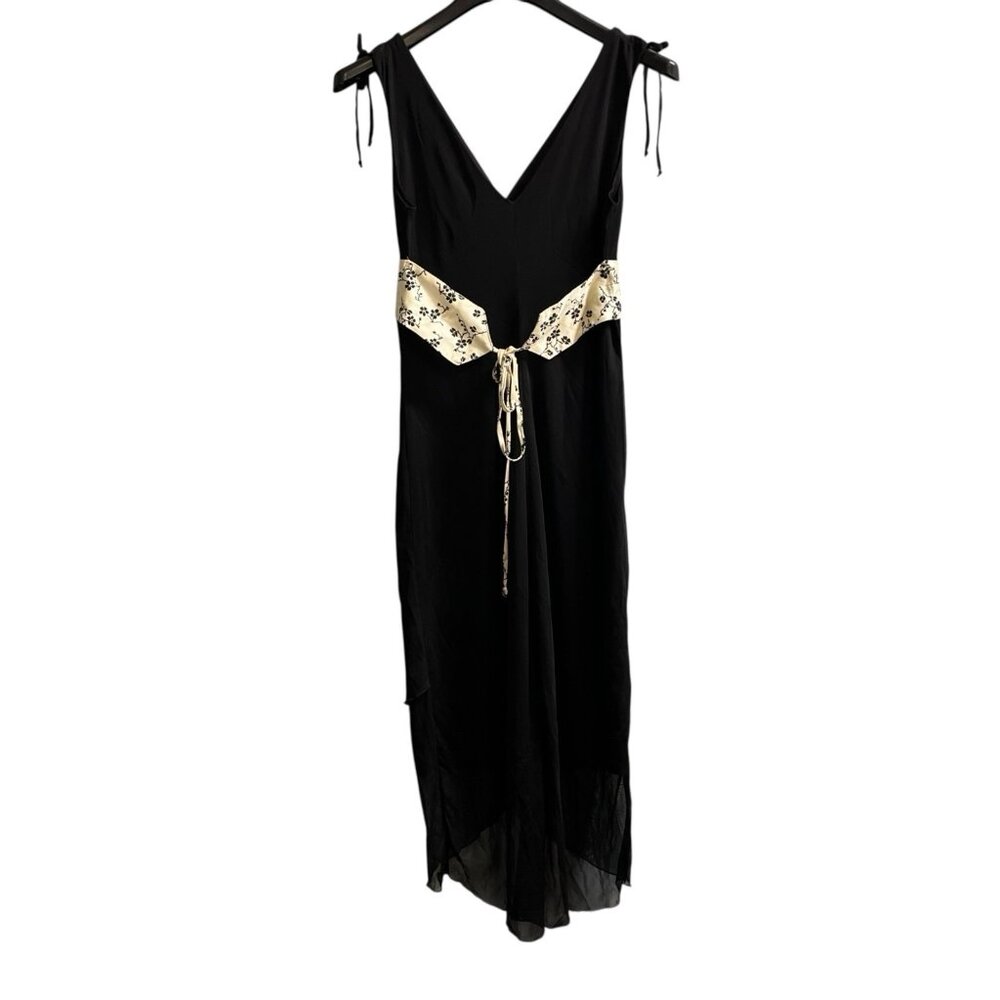 Vintage Y2K Ruby Rox Dress L Black Mesh Asymmetrical Midi Fairy Whimsigoth 90s - Picture 3 of 16